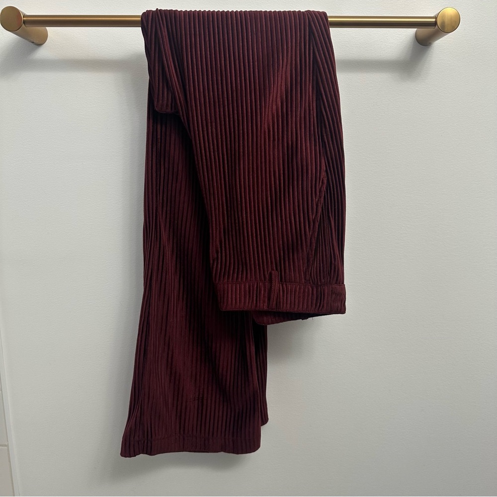 Urban Outfitters Velour Corduroy Flare Pants Burgundy Wine Women’ Size 8
